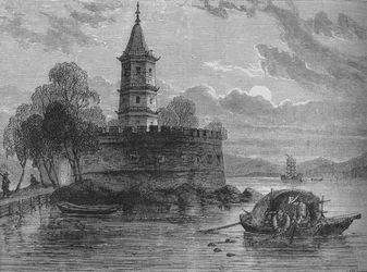 Fuerte en el río Peiho, c1880