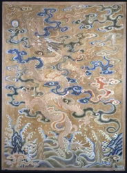 Fragmento para una cortina, China, dinastía Qing 1644-1911