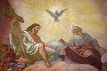 Jesús, Dios y el Espíritu Santo, iglesia franciscana de Viena, Austria