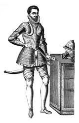 François, Duque de Anjou y Alençon, en armadura damasquinada