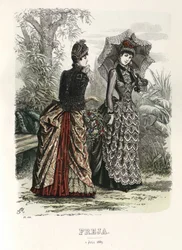Freja revista ilustrada de moda escandinava 1885, ilustración n.º 13