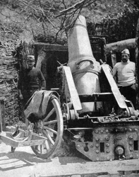Mortero de artillería pesada francés 270, Artois, Francia, Primera Guerra Mundial, 1915