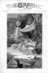 La actriz francesa Sarah Bernhardt en su estudio de París, Francia, 1890