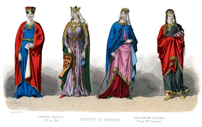 Traje francés: Capeto, Carolingio, 1882