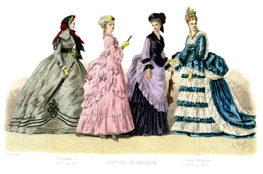 Traje francés: Napoleón III, Modas actuales, 1882
