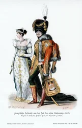 Vestido de corte francés de la época del primer Imperio, 1807