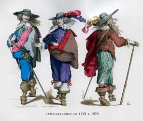 Traje de caballeros franceses, 1615-1630