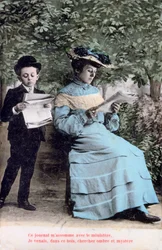Postal romántica francesa, c. 1900