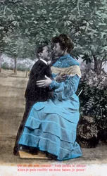 Postal romántica francesa, c. 1900