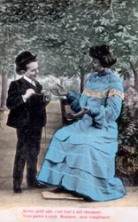 Postal romántica francesa, c1900