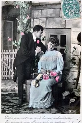 Postal romántica francesa, c1900