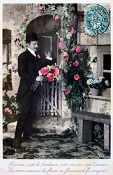 Postal romántica francesa, c. 1900
