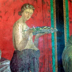 Detalle de Fresco, Iniciado Haciendo una Ofrenda