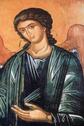 Fresco en el monasterio de Aghios Andreas en el Monte Athos