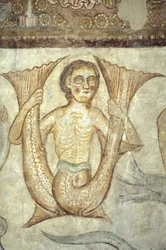 Fresco en la iglesia de S. Giacomo, Temeno/Strada Vino, Alto Adige, Italia