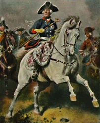 Federico el Grande 1712-1786 como Rey de las Batallas. - Pintura de Camphausen, 1934