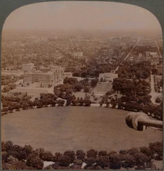Desde el Monumento a Washington N., la Casa Blanca, el Tesoro y el Departamento de Estado, Washington, EE.UU.