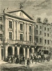 Frente del antiguo teatro Drury Lane, 1881