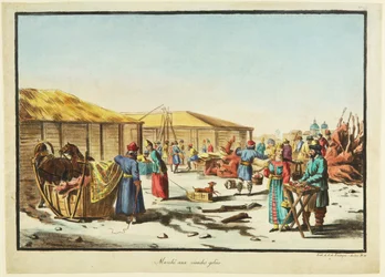 Mercado de carnes congeladas, ca 1814