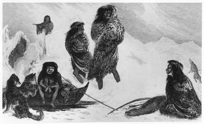 Fueguinos yendo a comerciar con los patagones, 1839