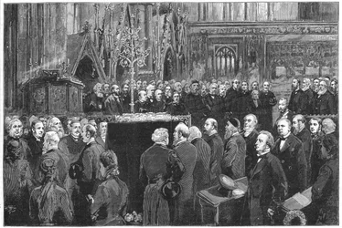 Funeral de Charles Darwin, naturalista inglés, 1882