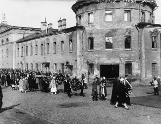 Procesión fúnebre del poeta Alexander Blok, Petrogrado, Rusia, 10 de agosto de 1921