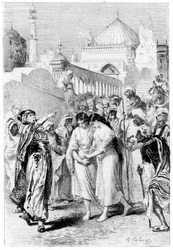 La madre y la hermana de Ganem dejando Damasco, siglo XIX