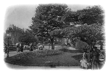Jardines del Hotel de Ville, Le Havre, Normandía, Francia, principios del siglo XX