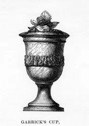 Copa de Garrick, tallada del árbol de morera de Shakespeare, siglo XVIII, 1840
