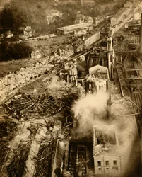 Explosión de gas en Neunkirchen, Saarland, Alemania, febrero de 1933