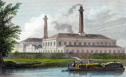 Fábricas de gas en el Canal de Regents, Londres, 1828
