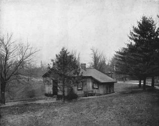 Cabaña de troncos del General Grant, Fairmount Park, Filadelfia, EE.UU., c1900