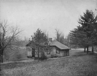 Cabaña de troncos del General Grant, Fairmount Park, Filadelfia, c1897