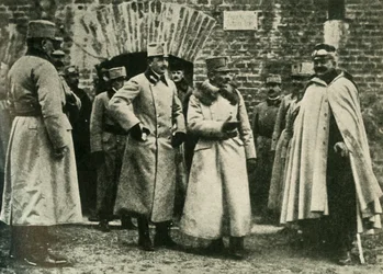 General Kusmanek y el Príncipe Francisco José en la Fortaleza de Przemysl, Primera Guerra Mundial, 1915