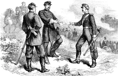 General McClellan en la batalla de Antietam, Guerra Civil Americana