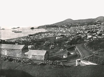 Vista general de Funchal, Madeira, Portugal, 1895