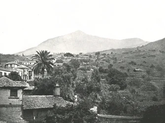 Vista general mostrando el Pico, Tenerife, Canarias, España, 1895