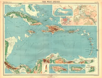 Mapa geográfico de las Indias Occidentales