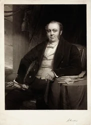 George Hudson, presidente del ferrocarril inglés, c 1850