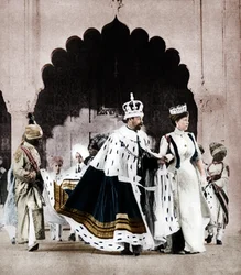 Jorge V y la Reina María en Delhi, India, 1911, 1935