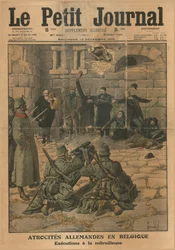 Atrocidades alemanas en Bélgica: ejecución con ametralladora, 1915