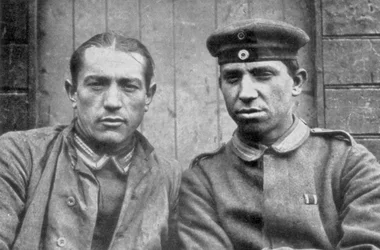 Prisioneros alemanes capturados por fuerzas canadienses, Vimy, Francia, Primera Guerra Mundial, 1917