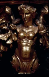 Mujer dorada sosteniendo una mesa barroca, del Salón del Palazzo Taverna