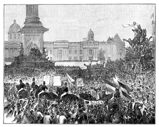 Recepción de Giuseppe Garibaldi en Trafalgar Square, Londres, 1864