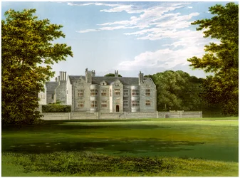 Glynde Place, Sussex, hogar de Viscount Hampden, c1880