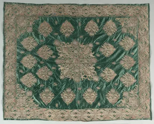 Cubierta bordada con hilo de oro, 1800s