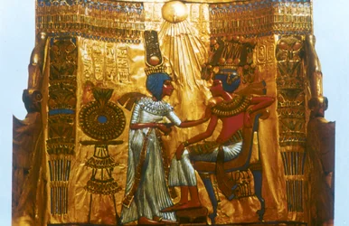 Trono dorado de Tutankamón, Antiguo Egipto, XVIII dinastía, Nuevo Reino, siglo XIV a.C.