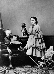 Gran Duquesa María Alexandrovna y Gran Duque Sergei Alexandrovich de Rusia, c1862-c1863