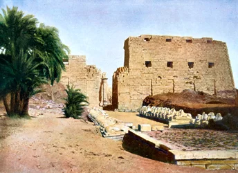 Gran Templo de Amón-Ra, Karnak, Luxor, Egipto, siglo XX