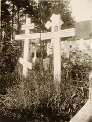 Tumbas en el cementerio del Convento de Novodevichy, Moscú, Rusia, 1929